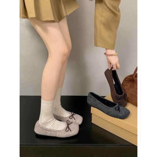 Retro French Flat Low-cut Shoes Women