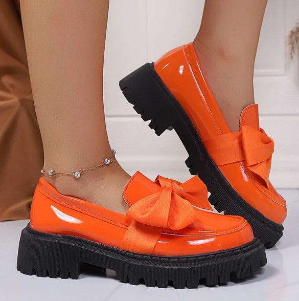 Mocasines de mujer estilo vintage con lazo