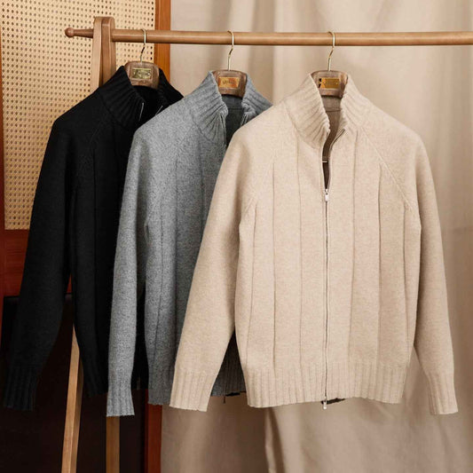Short, Stylish Wool-blend Sweater For Men