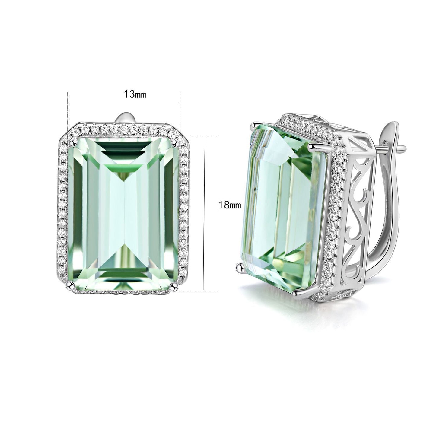 Pendientes de cristal verde natural lujosos y de alta calidad, diseño de moda, plata S925
