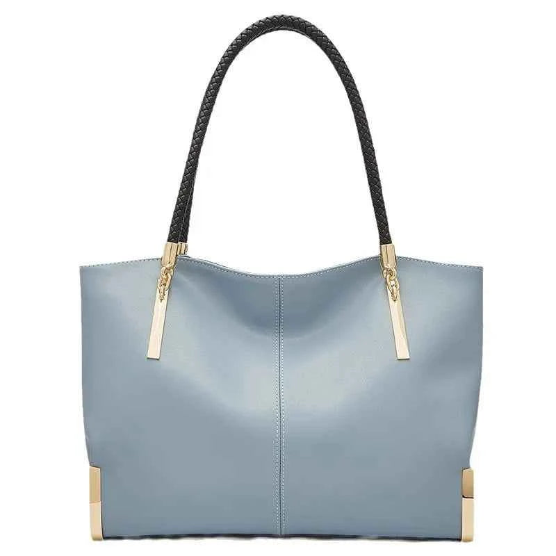 Women's Large Capacity Leather Tote Bag Hot Sale Of The Season Fashion Handbag City Simple Style Double Layer Cowhide Handbag...