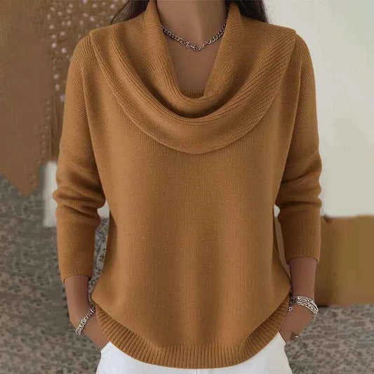 Women's Solid Long-Sleeve Knit Sweater