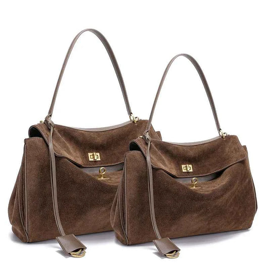 Women's Suede genuine leather Bag Shoulder Handbag Large Capacity Single Tote Bag Handbag Luxury Designer Bag