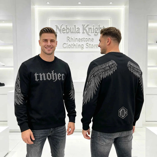 Men's Oversized Rhinestone Crewneck Sweatshirt