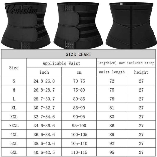 Vensslim Women Waist Trainer Corset for Weight Loss Body Shaper Compression Trimmer Belt Slimming Cincher Fat Burn Sweat Strap
