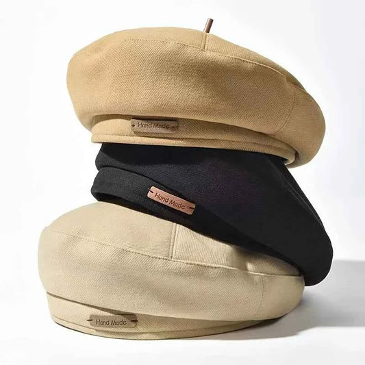 Women's Solid Cotton Beret