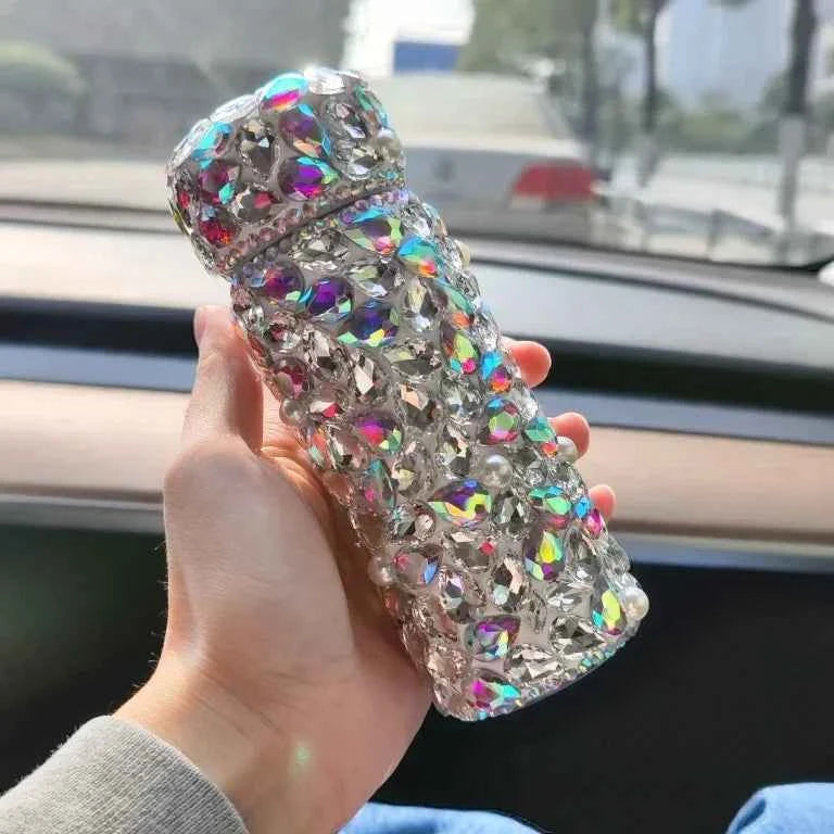 150ML Luxury Diamond Thermos Bottle Double Wall Stainless Steel Water Bottle Insulated Vacuum Cup Drinking Tumbler Creative Gift