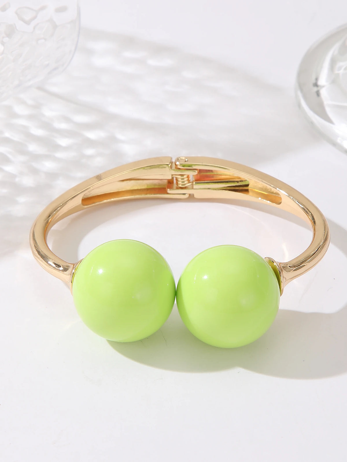 Women's Double-Bead Open Cuff Bracelet — product view 14