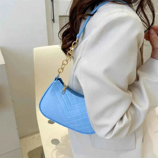 Women's Felt Crescent Shoulder Bag