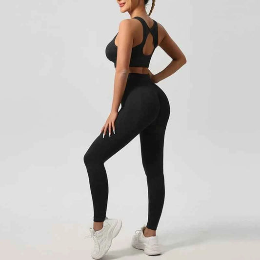 Yoga wear set, sports vest, underwear, high-waisted trousers, peachy buttocks, fitness