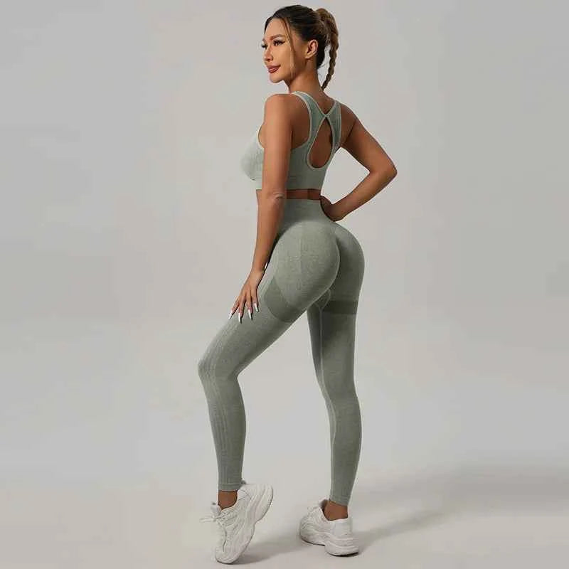 Yoga wear set, sports vest, underwear, high-waisted trousers, peachy buttocks, fitness