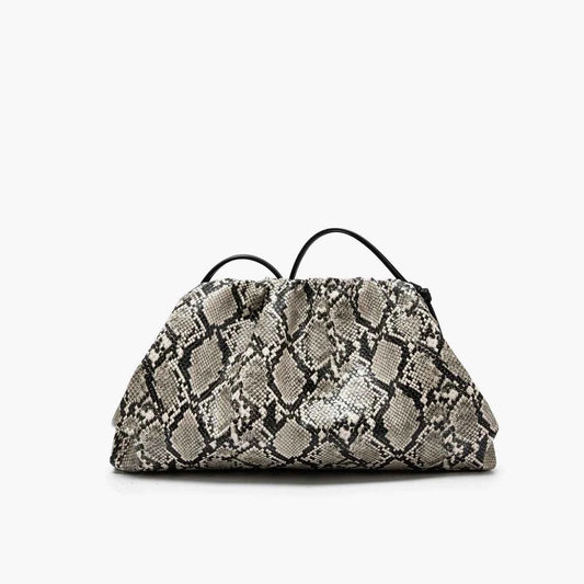 Women's Ruched Pouch Bag – Snake & Leopard Prints