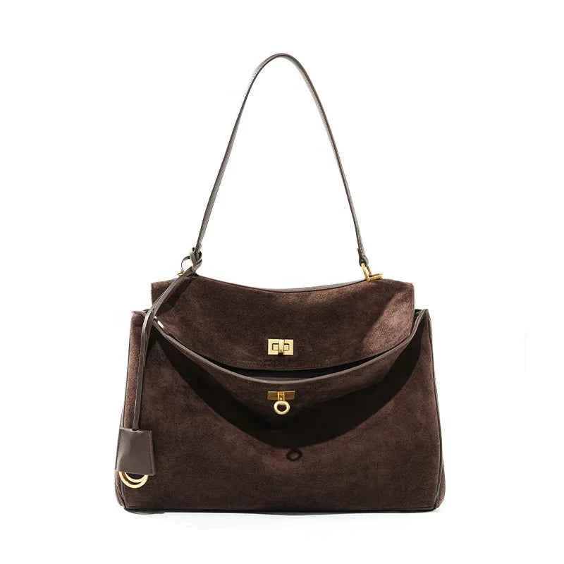 Women's Suede genuine leather Bag Shoulder Handbag Large Capacity Single Tote Bag Handbag Luxury Designer Bag