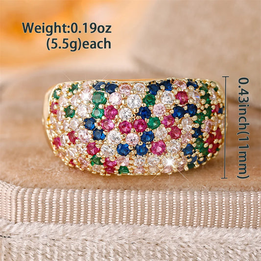 Women's Rainbow Stone Gold-Tone Ring — product view 2