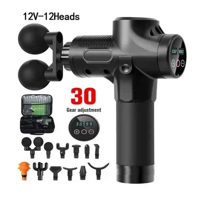 Fascial Massage Gun Electric Percussion Pistol Massager Body Neck Back Deep Tissue Muscle Relaxation Massage Gun Fitness