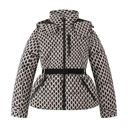 Women's Belted Hooded Winter Puffer Coat