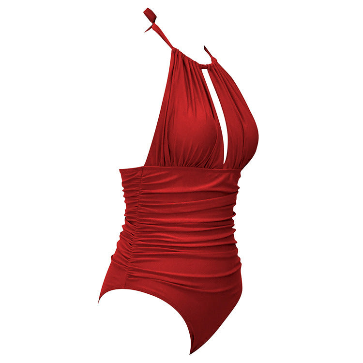 Nuevo bañador de una pieza con cuello halter para mujer