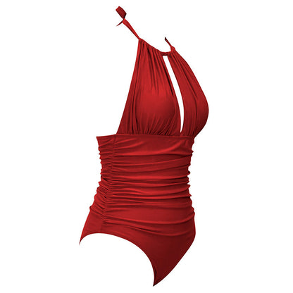 Nuevo bañador de una pieza con cuello halter para mujer