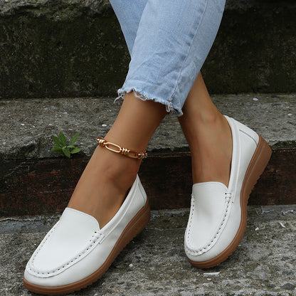 Zapatos planos de mujer de cuero sintético Loafers