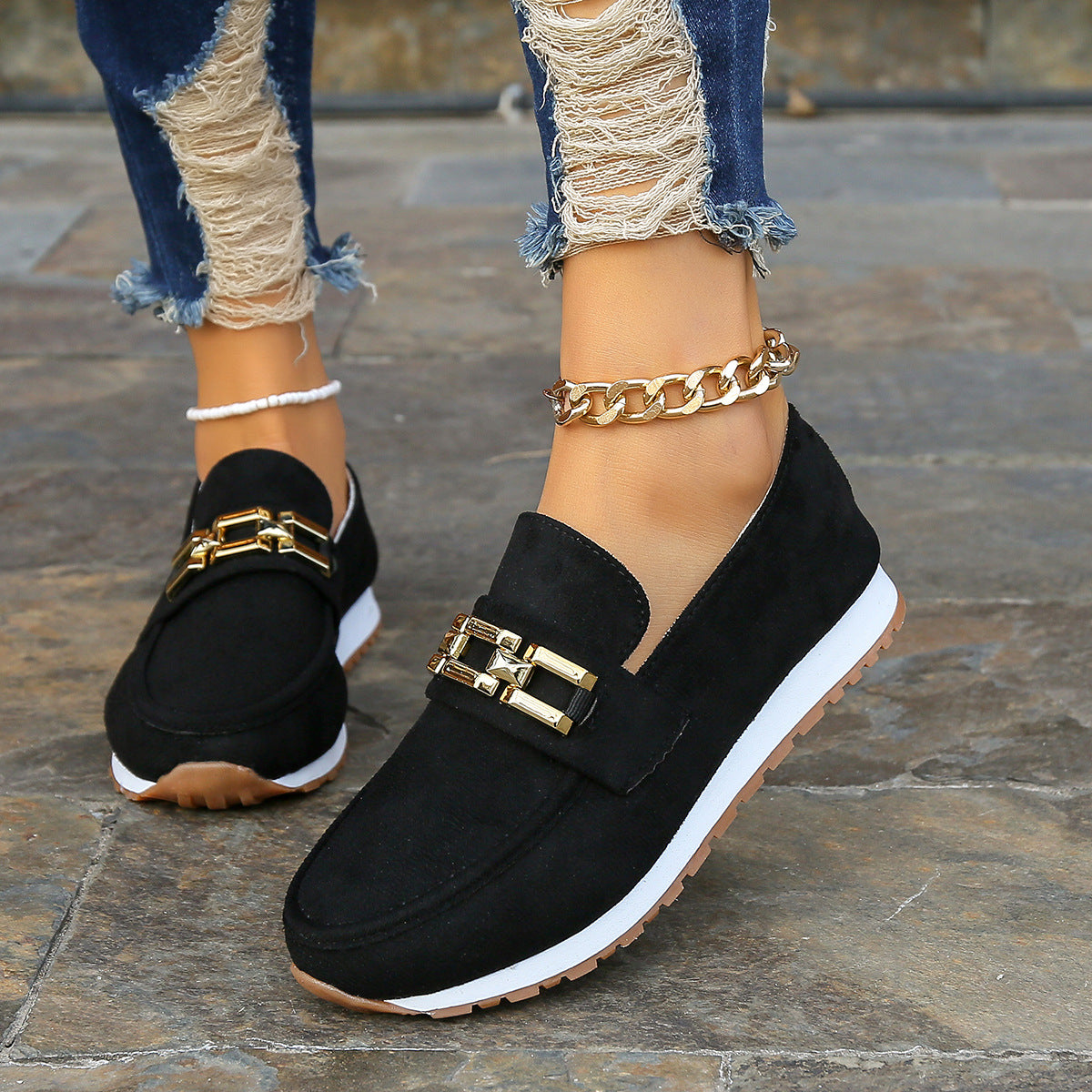 Zapatos de suela blanda para mujer estilo plataforma europea y americana