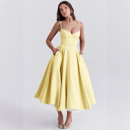 Vestido lencero doble capa de malla para mujer