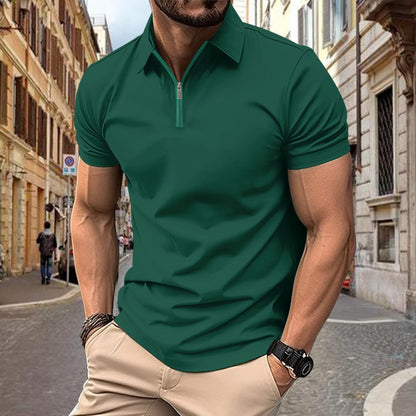 Polo para hombre con cremallera y solapa