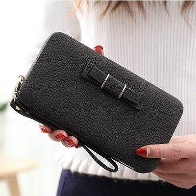Cute bow large capacity multi-function clutch