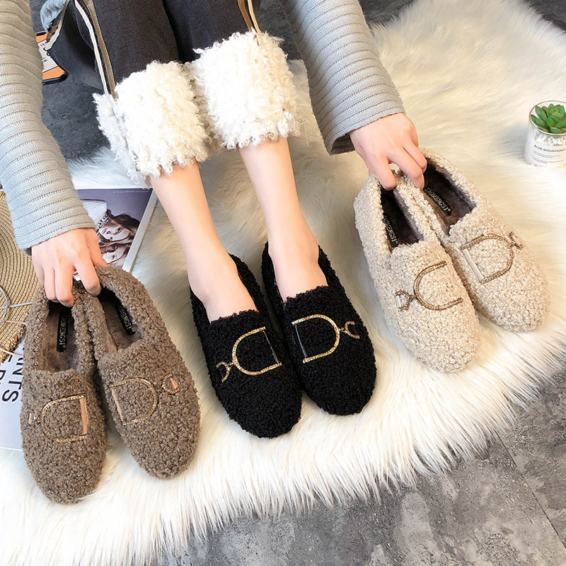 Zapatos de plataforma de terciopelo para mujer Otoño