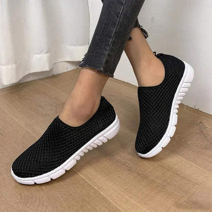 Zapatillas deportivas de color caramelo para mujer, calzado plano para caminar y correr en verano