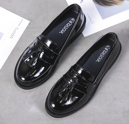 Zapatos de mujer, zapatos de niña, estilo de moda, color negro, con estilo de moda británico