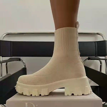 Botines de Mujer con Plataforma y Tacón Grueso