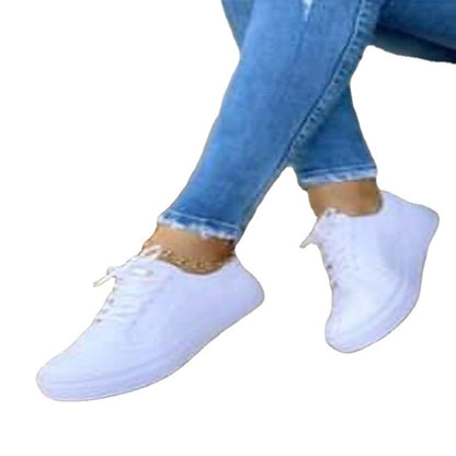 Zapatos individuales grandes de mujer, cómodos, casuales, de punta redonda, con cordones, para mujer