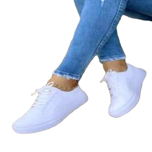 Large Size Women's Single Shoes Comfortable Casual Women's Shoes Round Toe Lace-up Single Shoes Women