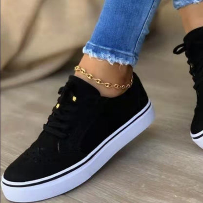 Zapatos individuales grandes de mujer, cómodos, casuales, de punta redonda, con cordones, para mujer
