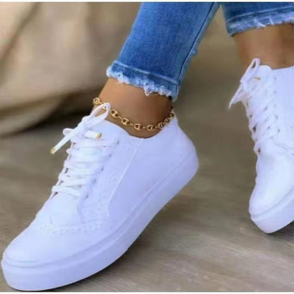 Zapatos individuales grandes de mujer, cómodos, casuales, de punta redonda, con cordones, para mujer
