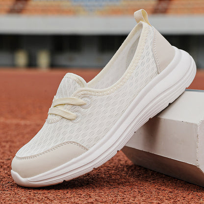 Zapatillas Deportivas de Malla con Cordones para Mujer, Calzado Plano Cómodo y Liso