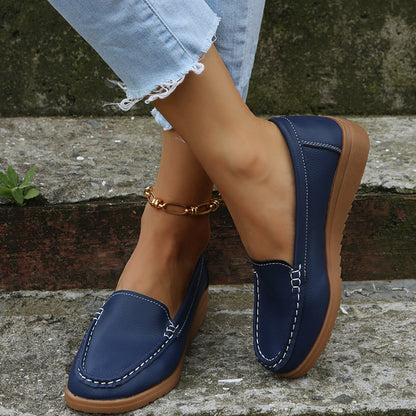 Zapatos planos de mujer de cuero sintético Loafers