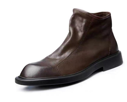 Botines Martin de cuero de cabeza redonda para hombre