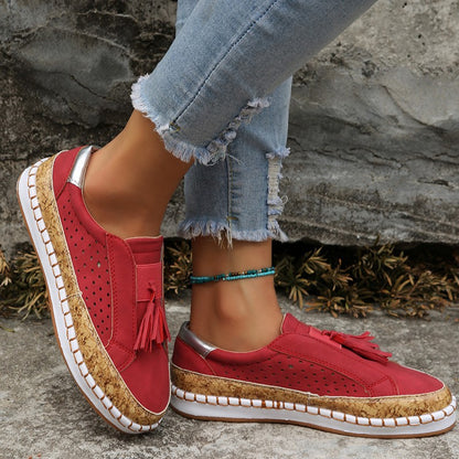 Mocasines Planos de Mujer con Borlas Zapatos Cómodos Casuales