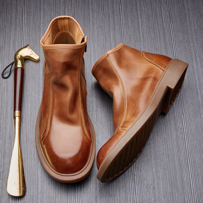 Botines Martin de cuero de cabeza redonda para hombre