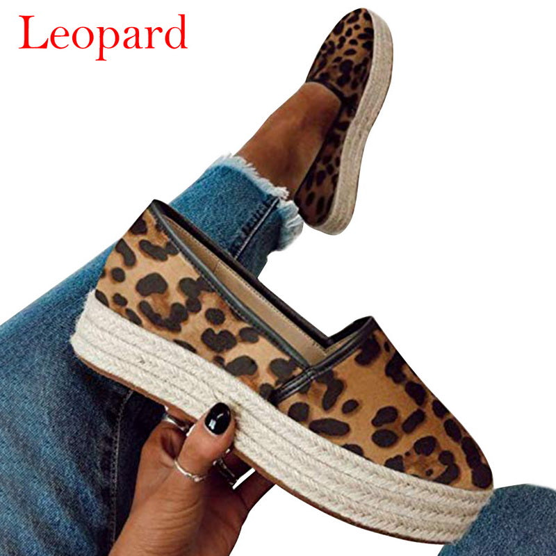 Zapatos de plataforma de cáñamo para mujer, mocasines sin cordones para niña