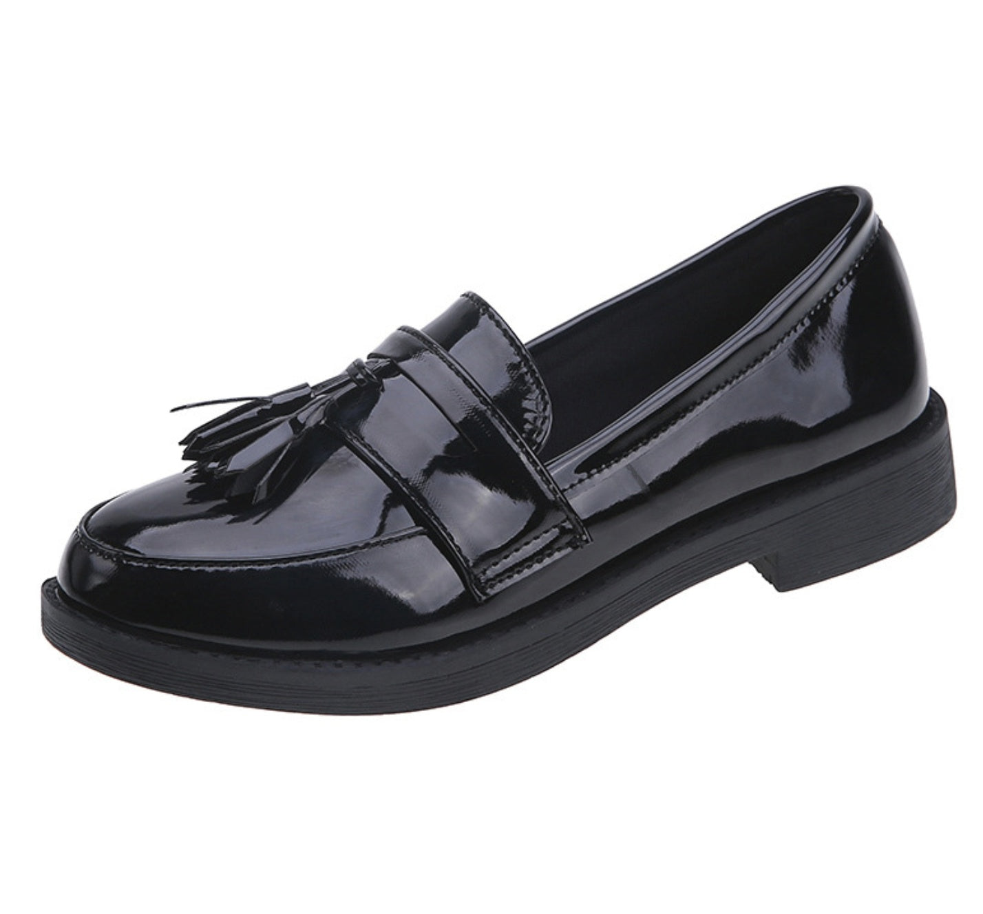Zapatos de mujer, zapatos de niña, estilo de moda, color negro, con estilo de moda británico