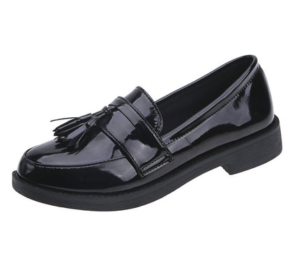Zapatos de mujer, zapatos de niña, estilo de moda, color negro, con estilo de moda británico
