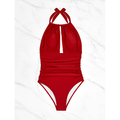Nuevo bañador de una pieza con cuello halter para mujer
