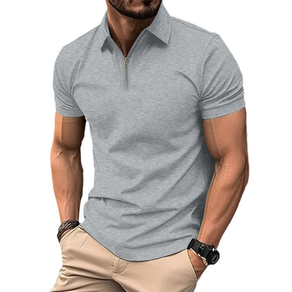Polo para hombre con cremallera y solapa