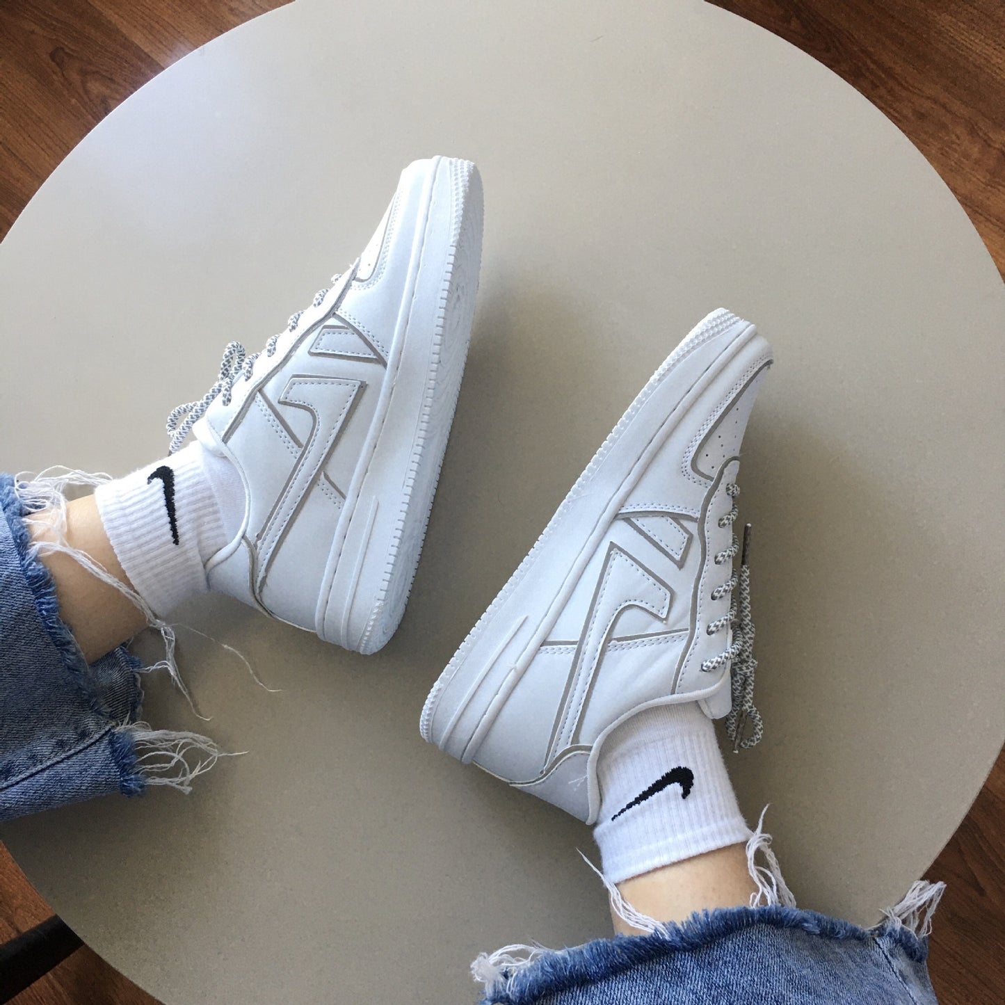 Zapatillas deportivas reflectantes blancas para hombre y mujer