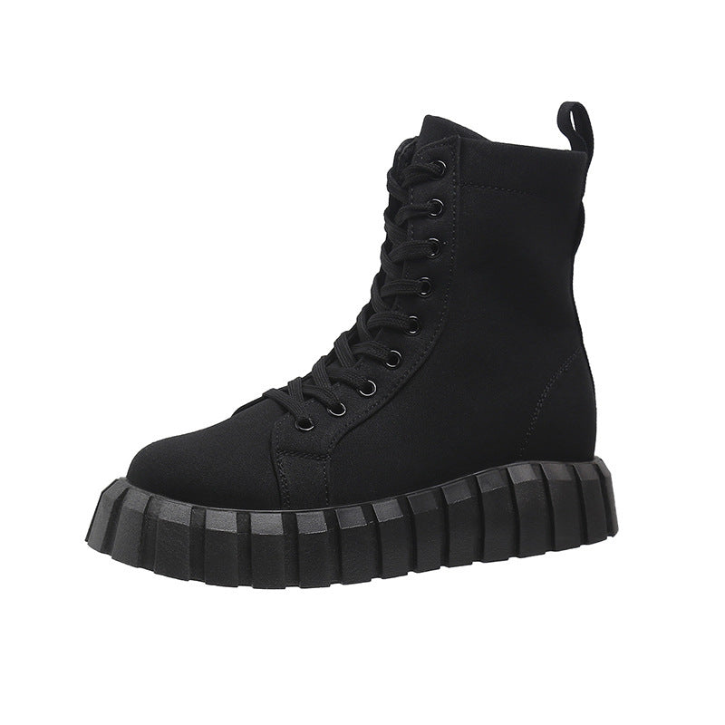 Botas de plataforma de mujer con estampado de leopardo