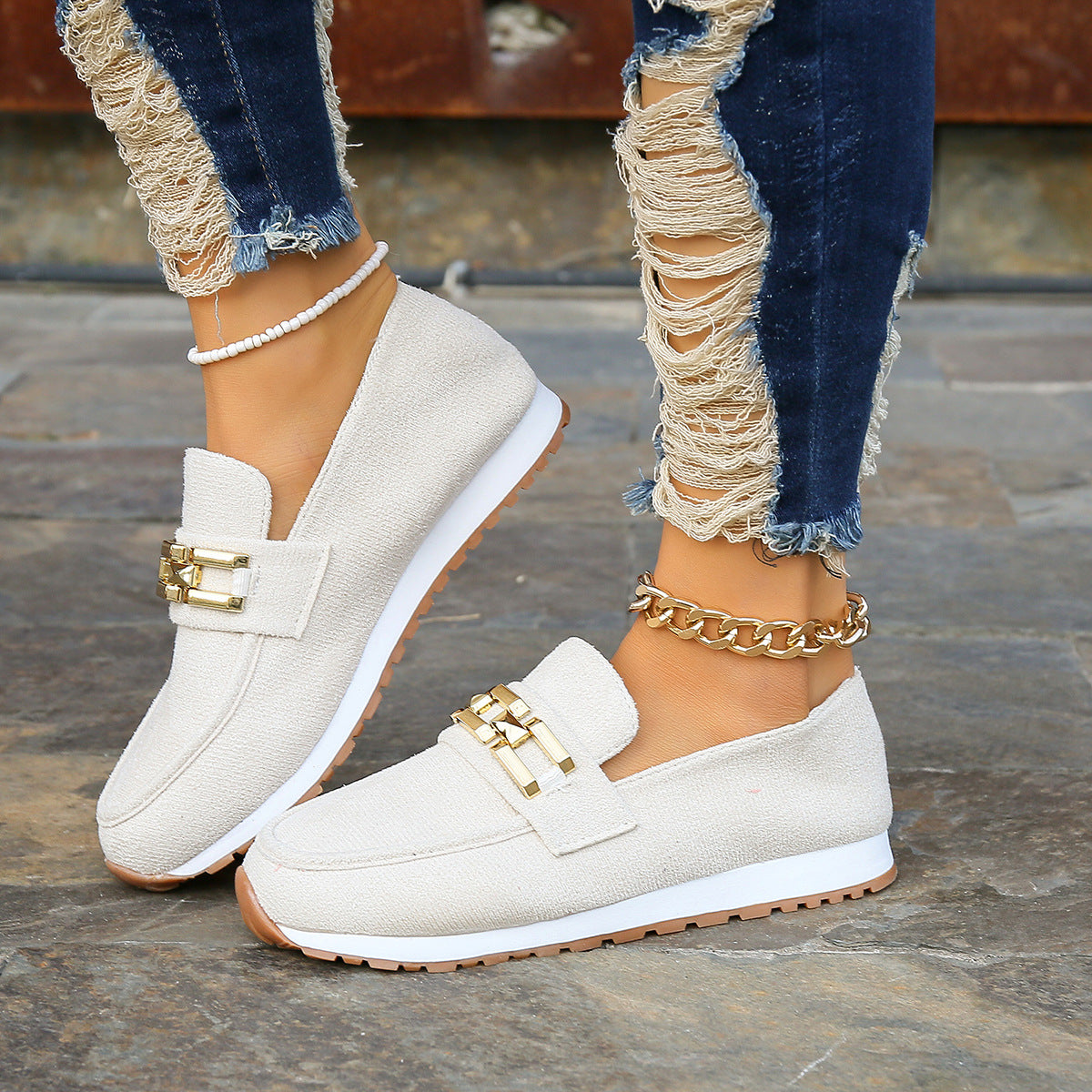 Zapatos de suela blanda para mujer estilo plataforma europea y americana