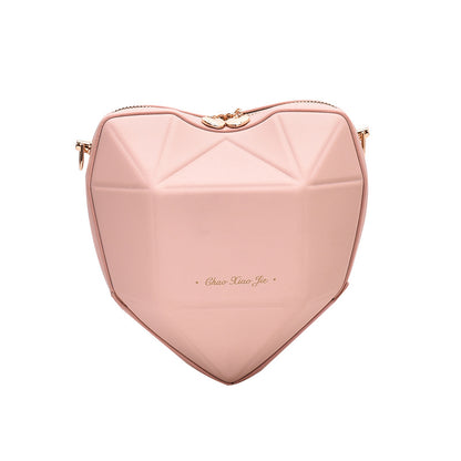 Geometric heart-shaped bag