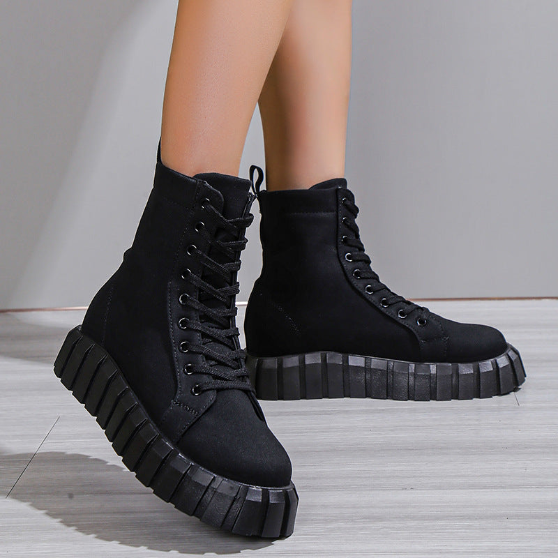 Botas de plataforma de mujer con estampado de leopardo